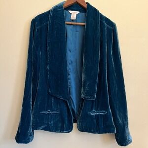 Sundance Teal Velvet Whimsigoth Jacket Romantic Holiday Silk Blend